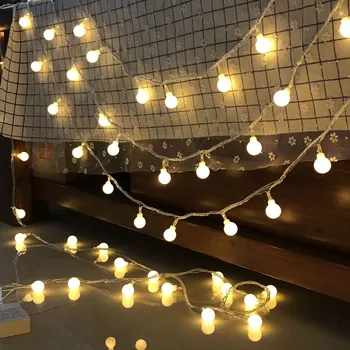 פיית גרלנד הוביל כדור אורות מחרוזת עמיד למים עבור עץ חג המולד חתונה בבית קישוט מקורה מופעל באמצעות סוללה תאורה