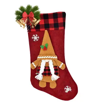 חג המולד Gnome גרבי חג המולד, גרביים עם פתית השלג 3D בפלאש 18 אינץ ' נוסף שטח גדול מסיבת חג המולד מתנות פסטיבל בבית