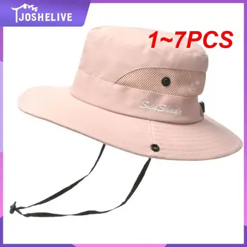 1~7PCS הגנה מתקפל דלי כובעים לנשים שבצבוץ של תחום חור דייג כובע גדול רחב שוליים מגן גברים ציד דייג טיפוס
