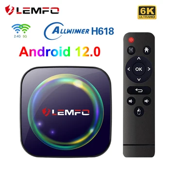 LEMFO H8S תיבת הטלוויזיה אנדרואיד 12 AllwinnerH618 2.4 G&5.8 G Dual Wifi 6 אלף וידאו המדיאלי שחקן 4GB 64GB חכם Set Top Box 100M Ethernet