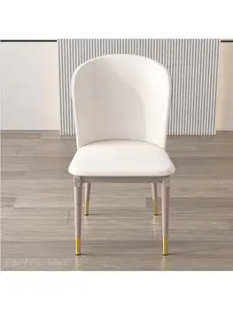 נורדי אור יוקרה בבית האוכל הכיסא 2022 חדש דירה קטנה לבן מודרני מינימליסטי ונוח רך תיק האוכל