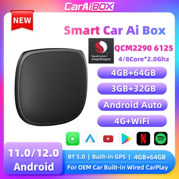 CARAIBOX Carplay Ai קופסת אנדרואיד 11.0 נטפליקס Iptv Spotify האלחוטי אנדרואיד אוטומטי מולטימדיה לרכב לשחק עבור וולבו פורד, מרצדס פולקסווגן קיה