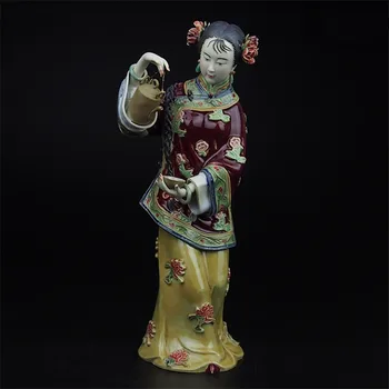 קלאסי צבוע אמנות דמות נשית פסל מקרמיקה סינית עתיקה מלאכים פורצלן, פסלי עיצוב פנים הבית קישוט