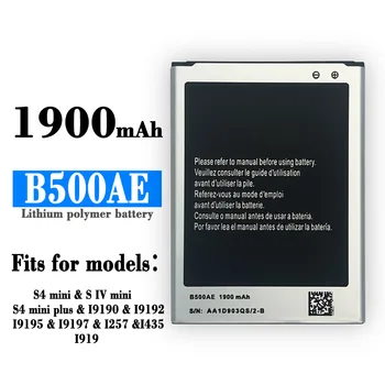 B500AE 100% Orginal החלפה סוללה עבור Samsung I9190 GALAXY S4 Mini / IV S Mini / S4 Mini בתוספת I257 I435 1900mAh סוללות