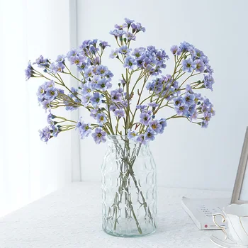 3 מזלגות/זר פרחים מלאכותיים משי דרדר מזויף פרחים מלאכותיים צמח קישוט הבית מסיבת חתונה עיצוב אספקה