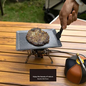 נייד Mini ברביקיו טיגון צלחת מתקפל חיצונית על האש מחנאות, כלי בישול פיקניק ברביקיו Nonstick צלייה אפייה