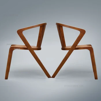 סקנדינבי מינימליסטי מעצב האוכל כסאות אוכל עץ מלא על הכיסא בסלון רהיטים מלון יוקרה פנאי האוכל הכיסא B