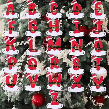 עץ חג מולד קישוט מכתב תליון 26 אותיות חג המולד קישוטים הביתה 2023 Navidad Kerst נטאל נואל השנה החדשה