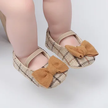 בייבי בנות סנדלי בד סריג קשת סנדל רך אנטי להחליק סוליית גומי התינוק קיץ חיצונית פעוט נעלי הראשונה מהלכים 0-18 מ