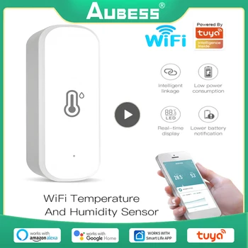 Tuya ZigBee/wifi חכם טמפרטורה ולחות חיישן המופעל באמצעות סוללה ZigBee בית חכם אבטחה עובדת עם אלקסה הבית של Google