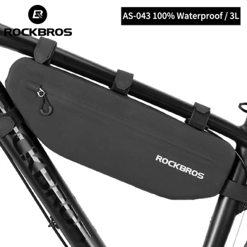 ROCKBROS הרשמי עמיד למים אופניים התיק הקדמי מסגרת Pannier רכיבה על אופניים MTB משולש Pannier לכלוך עמיד אביזרים