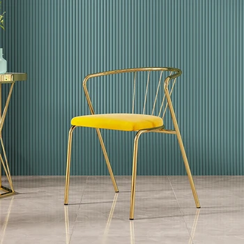 מתכת כורסאות כיסא מודרני האוכל אוכל אלגנטי קלאסי חמוד בסגנון מודרני כסא בר בודדים Silla Moderna ריהוט מודרני