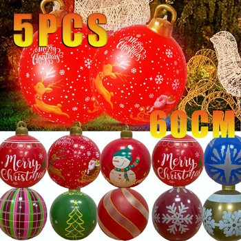 עץ חג מולד קישוט צעצוע כדור חג המולד בחוץ כדור מתנפח חוצות חגיגי קישוט חג מולד קישוט