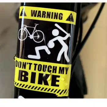 1PC MTB אופני מצחיק מדבקת אזהרה עמיד בפני שריטות להגן על מסגרת מדבקה מגן אוטומטי רישוי כביש אופניים פסטר