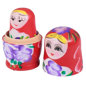 Matryoshka עץ צעצועי ילדים מתנה צבע צבוע ליל כל הקדושים עץ קינון התינוק