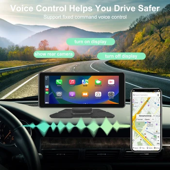 6.86 אינץ מגע חכם נגן תמיכה Carplay & אנדרואיד אוטומטי עם שליטה קולית ניווט לרכב BT, FM AUX מסך המחשב