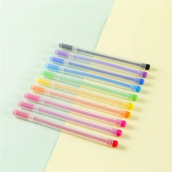 10PCS בצבע נייטרלי עט 0.5 מלא מחט מים עט הערה היד חשבון עשר צבע החתימה עט ס ציוד משרדי מכשירי כתיבה