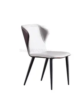 נורדי ברזל יצוק הכיסא מינימליסטי האוכל הכיסא גבוהה הכיסא המלון האוכל הכיסא הביתה עור שחור אמנות נטו צואה אדומה