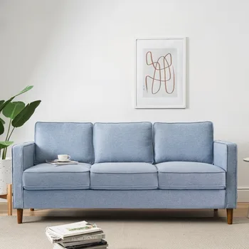 מודרני מרופדים בד פשתן ספה,מאובק כחול מרופדים,בסלון ספות עם משלוח חינם,מרווח ונעים,כיסא הטרקלין,