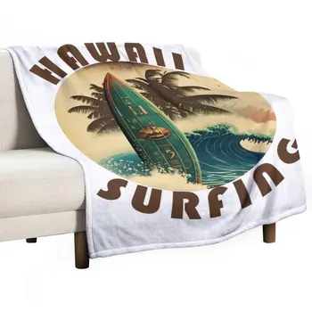 חדש בציר הוואי גלישה תווית לזרוק שמיכה דק שמיכות רכות משבצות.