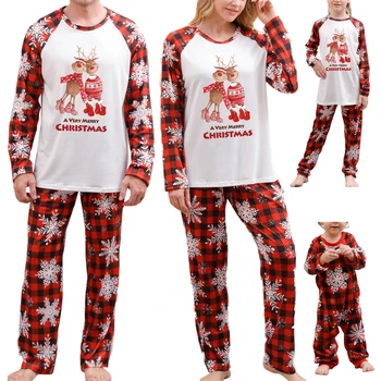 המשפחה תלבושות תואמות אמא ילדים דוב אדום חג המולד פיג ' מה סטים של ילדים הלבשת לילה חג המולד Nightwear Homewear ילדים Pijamas
