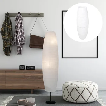 בוהמי עיצוב אהיל אור מינימליסטי 130x32cm מעשי כיסוי נייר לבן אביזר המסך
