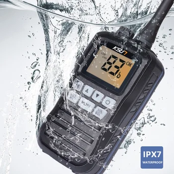 צפה כף יד רדיו VHF הימי ווקי טוקי הסירה רדיו עמיד למים IP-X7 טבולות 3W 1W ארוך-טווח תקשורת KSUTP25