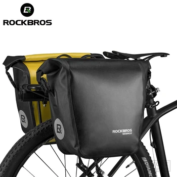 ROCKBROS אופניים תיק עמיד למים 10-18L נייד אופניים התיק Pannier אחורי מתלה הזנב מושב המטען חבילת רכיבה על אופניים MTB תיק אופניים אביזרים