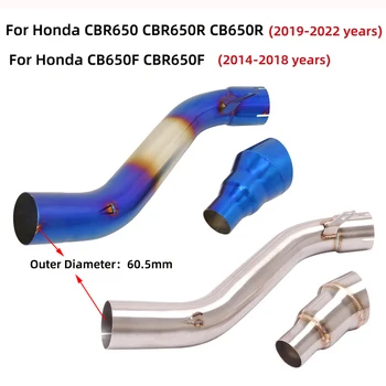עבור הונדה CBR650 CBR650R CB650R 2019-2022 CB 650F CBR650F 2014-2018 אופנוע פליטה לברוח שונה 61mm פליטה הקישור צינור