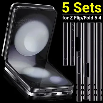 1/5Sets מסגרת Hydrogel סרט על Samsung Galaxy Z Flip 5 4 הצד מדבקה נגד אבק נטו הגבול מגיני מסך עבור Z קיפול 5 4