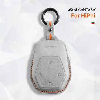 על HIPHI Y 2023 Hiphi Z זמש אלקנטרה מפתח הרכב תיק מעטפת מחזיק מפתחות אביזרים